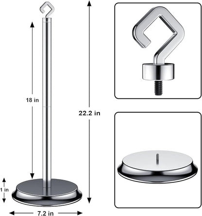 KASUNTO Toilet Paper Holder for Bathroom, Metal Free Standing Toilet Paper Storage with Rustproof, Tissue Paper Roll Stand for Bathroom Accessories (Poilshed Chrome)