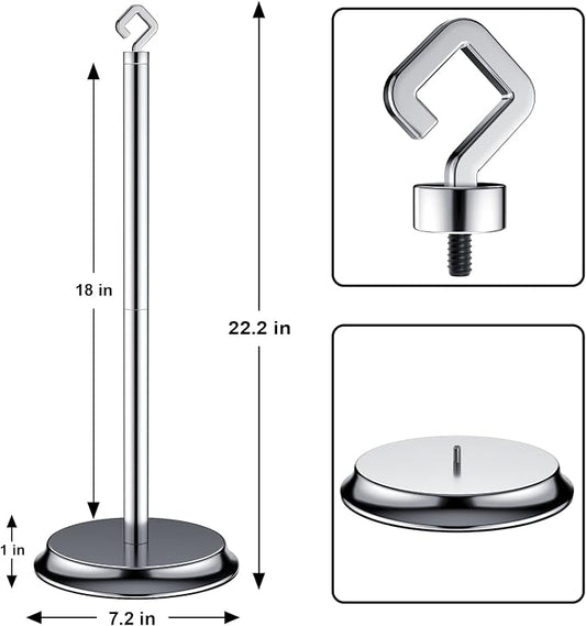 KASUNTO Toilet Paper Holder for Bathroom, Metal Free Standing Toilet Paper Storage with Rustproof, Tissue Paper Roll Stand for Bathroom Accessories (Poilshed Chrome)