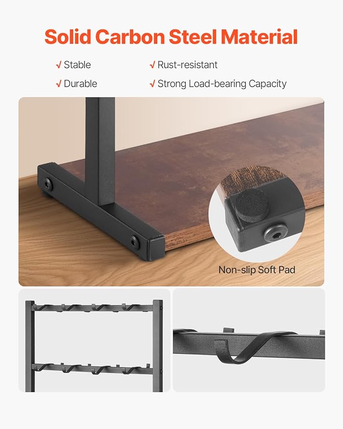 VEVOR Coffee Mug Holder for Countertop, 16 Hooks Coffee Cup Holder with Storage Base, 2 Tier Mugs Tree Rack Carbon Steel & Wood Mug Display Stand, for Coffee Bar Home Storage and Display