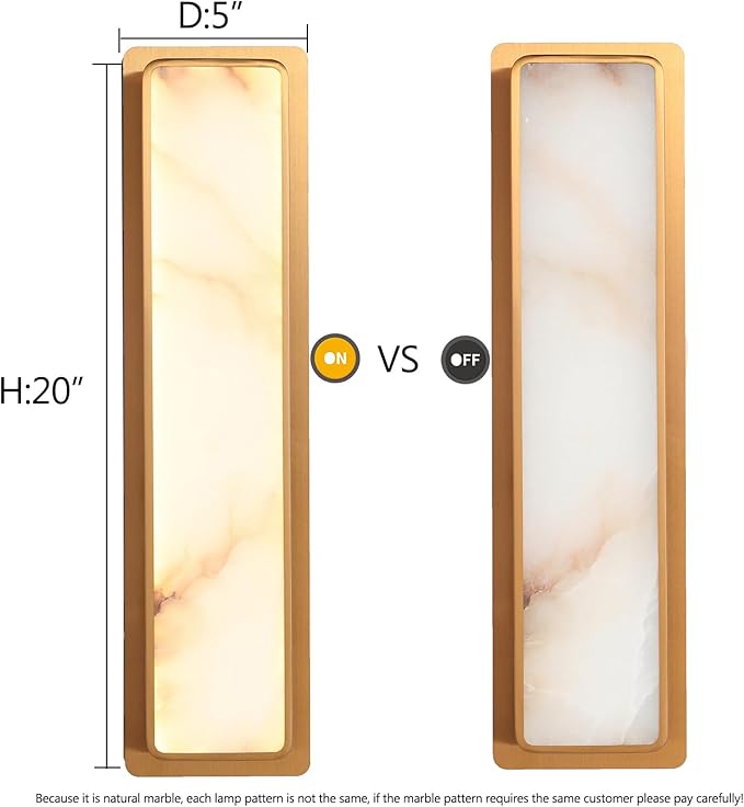 LED Natural Alabaster Wall Sconces,15W Warm Yellow 2700K Wall Mounted Wall lamp Indoor,Alabaster Gypsum Wall Mounted Lighting for Living Room (Brass Gold)