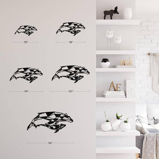 SIGNLEADER Metal Wall Art Decor Galloping Cheetah Modern Abstract Wall Sculpture Hangings Home Decoration for Living Room, Bedroom, Bathroom, Kitchen, Outdoor - 24" Black