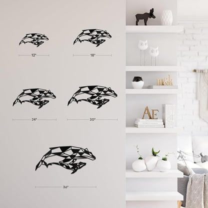 SIGNLEADER Metal Wall Art Decor Galloping Cheetah Modern Abstract Wall Sculpture Hangings Home Decoration for Living Room, Bedroom, Bathroom, Kitchen, Outdoor - 24" Black