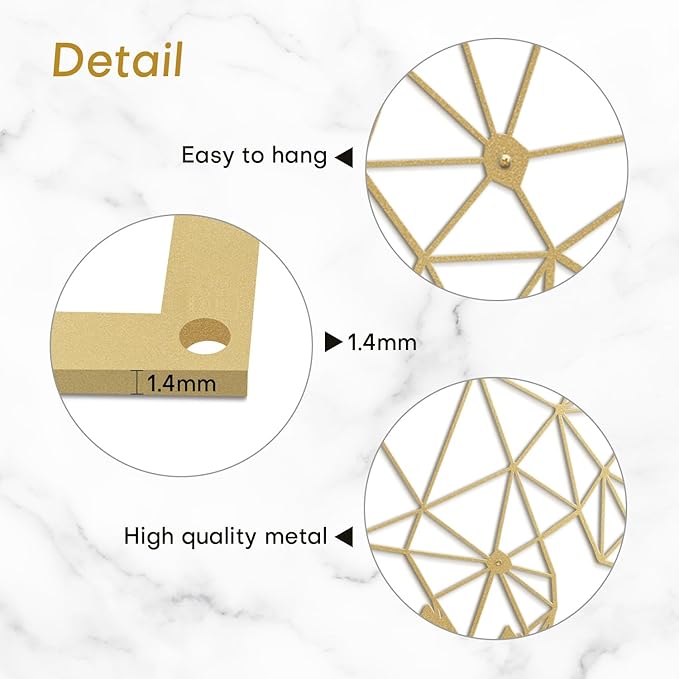 SIGNLEADER Metal Wall Art Decor Cow Wildlife Modern Abstract Wall Sculpture Hangings Home Decoration for Living Room, Bedroom, Bathroom, Kitchen, Outdoor - 36" Gold