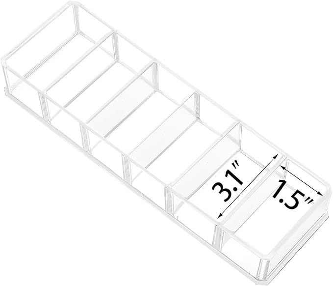 Tea Bag Organizer, Clear Tea Bag Holder with 6 Slot, Tea Packet Storage for Countertop, Drawer, Kitchen, Pantry, Cabinet, 2 Pack
