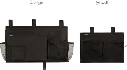 Surblue Caddy Hanging Organizer Bedside Storage Bag for Bunk and Hospital Beds, Black, Small