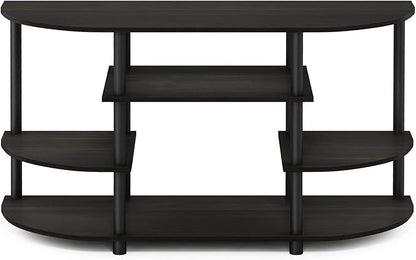 Furinno JAYA Simple Design Corner TV Stand, Espresso/Black
