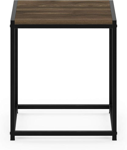 FURINNO Camnus Modern Living End Table, Columbia Walnut, 15.75 in x 15.75 in x 17.83 in