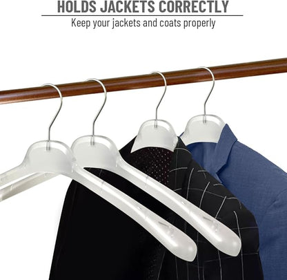 All Hung Up Hangers Plastic Coat Hangers, Clothes Hangers (Smokey Clear, 100pk)