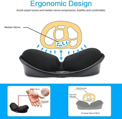 Memory Foam Mouse Wrist Rest Keyboard Wrist Rest Pad Anti-Skid Mousepad Support Wrist Rest Mat for Office Computer Laptop Mac- Durable Comfortable Lightweight Easy Typing(5.1 * 2.8" Black)