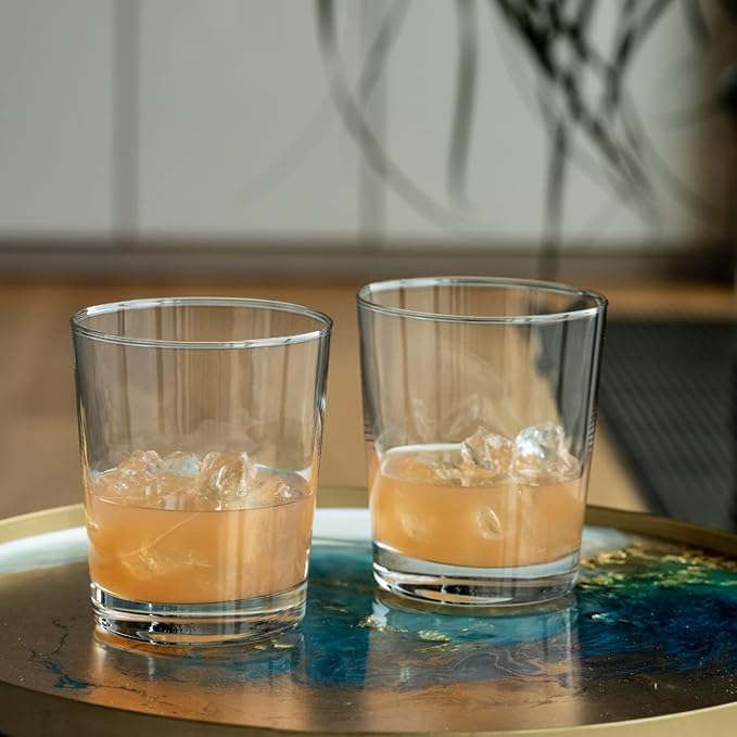 Krosno Drink Water Juice Drinking Glasses, Set of 6, 8.5 oz, Pure Collection, Ideal for Everyday Use, Drinking Glasses, Dishwasher Safe, Made in Europe