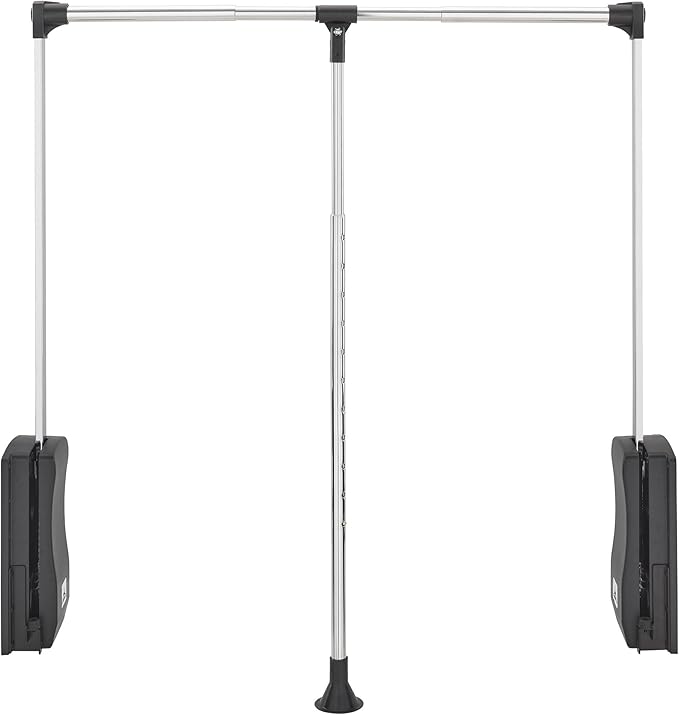 Rev-A-Shelf CPDR-2635 26 to 35 Inch Adjustable Side Mounted Pull Down Closet Rod with Telescoping Handle and Mounting Hardware, Chrome