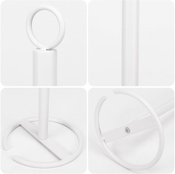 NearMoon Bath Toilet Paper Holder Stand, Freestanding Tissue Paper Storage with Reserve, Space Toilet 4 Rolls Holder for Bathroom/Kitchen Countertop-All Metal (2 Pack, White)