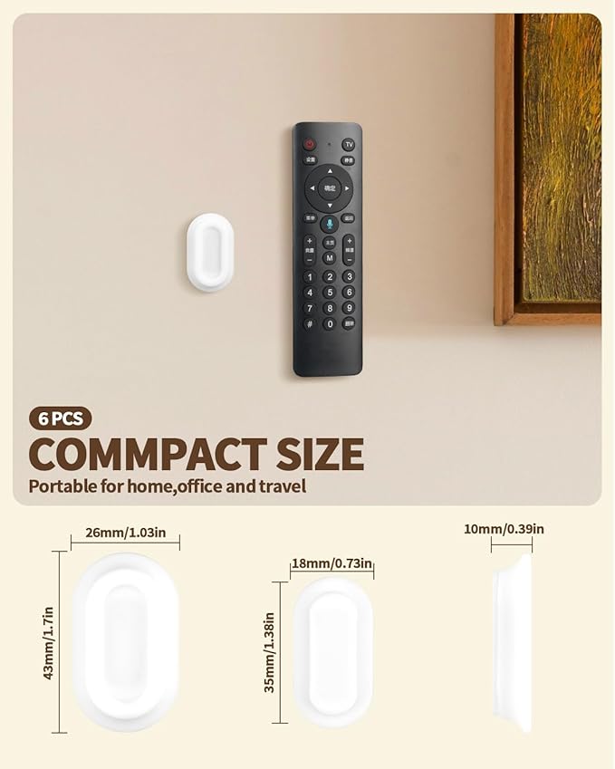 4 Pack Strong Magnetic Remote Control Holder, Self-Adhesive Silicone Remote Holder Wall Mount for TV, Fan, Air Conditioner Remote Control