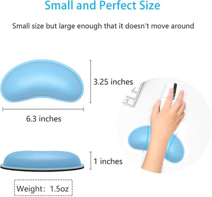 Dapesuom Mouse Wrist Rest, Ergonomic Memory Foam Mouse Wrist for Computer Desk Mats Support, PU Leather Hand Rest Pad Cushion for Gaming, Laptop, Men, Women, Pain Relief & Easy Typing, Sky Blue