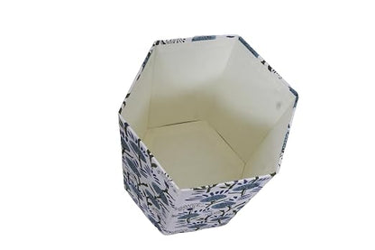 Generic 3.3 Gallon Cotton Hand Block Printed Paper Waste Basket |Small Decorative Trash Can for Housewarming Gifts in Living Room, Bedroom, Bathroom | Eco-Friendly, Plastic-Free (1, MULTI COLOR)