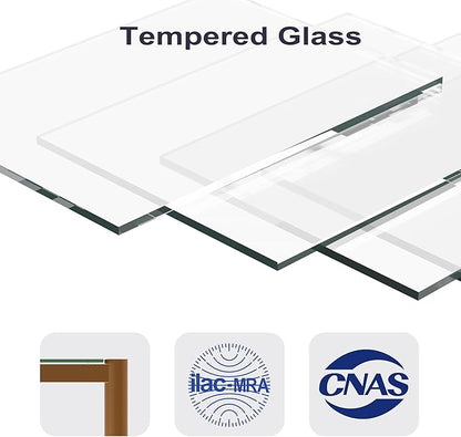 Glass Coffee Table, Rectangle Living Room Center Table with Golden Legs, Mid-Century Modern Accent Tables with Open Shelf for Living Room, Office, White