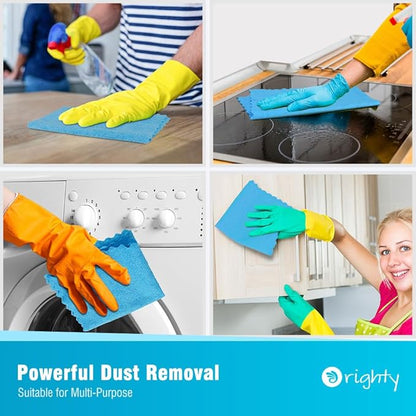 Orighty Microfiber Cleaning Cloth Bulk, Shop Towels Shop Rags 50 Pack, Reusable Microfiber Cleaning Rags for Cars, Multi-Purpose Lint Free Towels for Home & Kitchen, 12x12 Inch, Blue