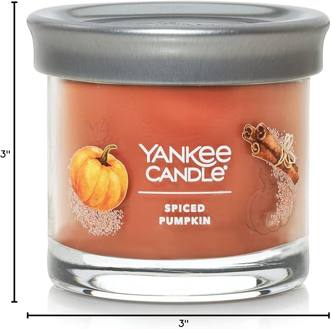 Yankee Candle Small Tumbler Scented Candle with up to 40 Hour Burn Time, Premium Plant Wax Blend for Consistent Burn, 4.3 oz Tumbler Candle with Room Filling Fragrance, Spiced Pumpkin
