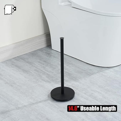 JQK Toilet Paper Storage Stand Matte Black, 304 Stainless Steel Thicken 0.8mm Tissue Reserve Holder 3 Rolls Dispenser for Bathroom, TPS180-PB