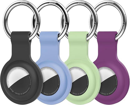 Compatible with AirTag Holder Case Keychain 4 Pack, for AirTag 1st & 2nd Generation Key Chain Ring Case Cover for Air Tag Holder GPS Tracker Item Air Tags Finders Air Tagholder for Kids,Bags,Luggages