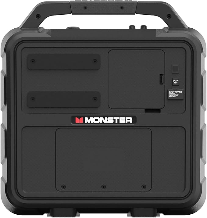 Monster Vision 2 | Portable Entertainment System with 15.6" 1080p Display & 60W Speakers | up to 25 Hours of Playtime | Dual HDMI Ports | Includes USB-C to HDMI Cable | ATSC Tuner for Portable TV use