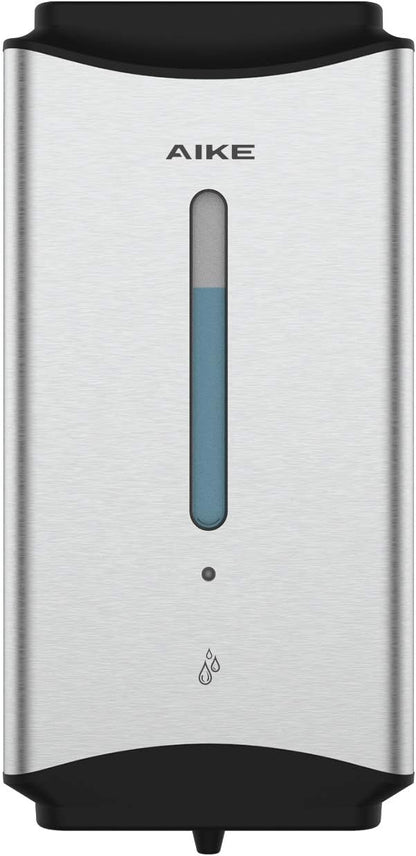 AIKE Automatic Soap Dispenser Commercial Wall Mounted Liquid Dispenser Brushed Stainless Steel Finish 1100ml Large Capacity