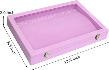 Vicoter Velvet Necklace Display Jewelry Tray 20 Hook Necklace Tray Necklace Pendant Jewelry Tray for Women and Girls