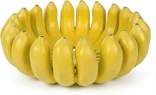 NATURABOWL Banana fruit bowl holder 12 inch Large Basket fruit storage - Centerpiece for Kitchen,Dining Table & Entryway - Home Decor - functional fruit storage - Unique gifts ideas. (Yellow)