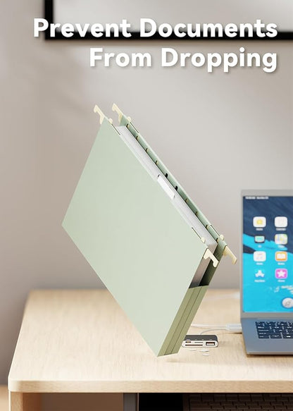 Ansook Hanging File Folders Letter Size Extra Capacity,Heavy Duty 1" Expandable Letter File Folders Hanging with Tabs,12 Pack Plastic File Cabinet Folders for File Frame/Box,Hanging File Organizer