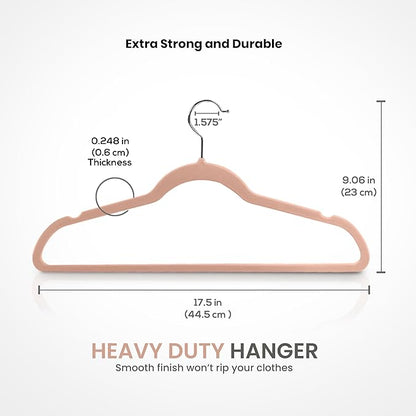 Utopia Home Velvet Hangers 50 Pack - Non-Slip Suit Hangers with 360 Degree Rotatable Hook - for Pants, Coats, Shirts & More (Pink)