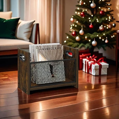 Magazine Rack, Magazine Holder for Desktop and Home Office, Magazine Rack Floor, Magazine File Holder Storage Basket for Letters, Magazines, Books, Newspapers 14.09" L x 7.5" W x 10.43" H