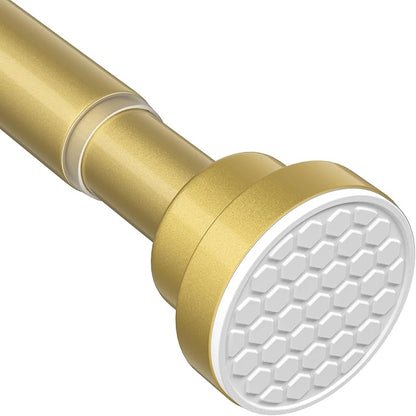 MEXAU Tension Curtain Rod For Window 30-64 Inches Adjustable Expandable Gold Spring Tension Rod Spring Curtain Rods No Drilling Extension Rods Tension Rod for Closet Doorway Kitchen