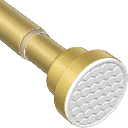 MEXAU Tension Curtain Rod For Window 45-77 Inches Adjustable Expandable Gold Spring Tension Rod Spring Curtain Rods No Drilling Extension Rods Tension Rod for Closet Doorway Kitchen