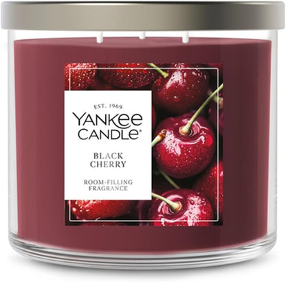 Yankee Candle Black Cherry, Scented Candle, 14.5oz 3-Wick Candle Jar with up to 40 Hours Burn Time