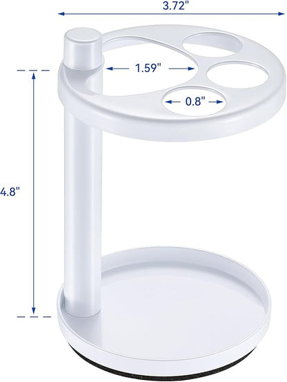 Toothbrush & Toothpaste Holder for Bathroom Countertop, Metal Electric Toothbrush Stand with Razor Slot, Ideal Design Caddy for Kids & Family, Stainless Steel Bathroom Accessories, White