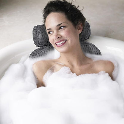 Bath Pillow for Tub Support Neck and Back, Bathtub Pillow Bath Accessories for Bathtub Women, Hot Tub Accessories for Adults Gray