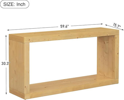 Modern Minimalist Entryway Console Table 59.6-Inch Long Entry Sofa Table with Living Room Entrance Hallway Furniture, Natural