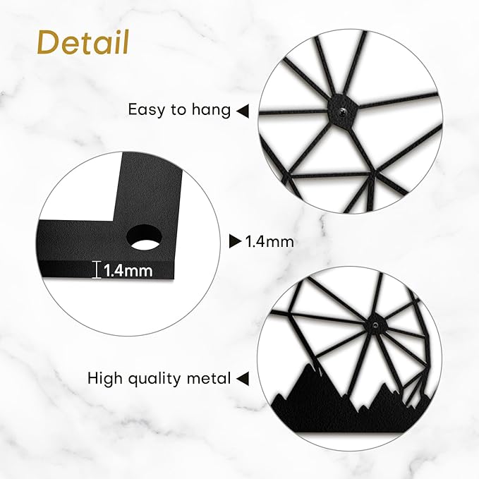 SIGNLEADER Metal Wall Art Decor Cow Wildlife Modern Abstract Wall Sculpture Hangings Home Decoration for Living Room, Bedroom, Bathroom, Kitchen, Outdoor - 18" Black