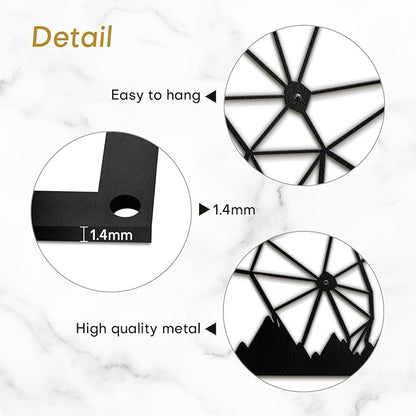 SIGNLEADER Metal Wall Art Decor Cow Wildlife Modern Abstract Wall Sculpture Hangings Home Decoration for Living Room, Bedroom, Bathroom, Kitchen, Outdoor - 24" Black