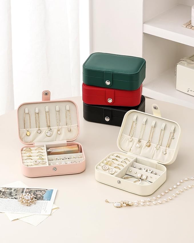 CASEGRACE Jewelry Box For Women Portable Travel Jewelry Case for Necklace Earring Rings Jewelry Holder Case Gift Box Girls