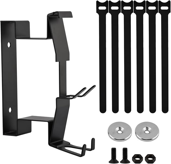 Magnetic Power Cord Organizer with 6 Cable Ties, All-Metal Cable Holder for Most Wood Pellet Smoker Grill Accessories, Magnetic Cord Management