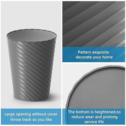 Lysam Bathroom Trash Can, 3 Pack 1.8 Gallons Small Trash Can with Trash Bags, Bathroom Garbage Can, Plastic Trash Bin, Round Waste Basket for Bath，Bedroom, Office, Kitchen, Room, Compact Space (Grey)