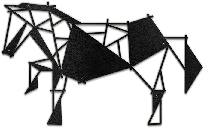 SIGNLEADER Metal Wall Art Decor Galloping Horse Modern Abstract Wall Sculpture Hangings Home Decoration for Living Room, Bedroom, Bathroom, Kitchen, Outdoor - 30" Black