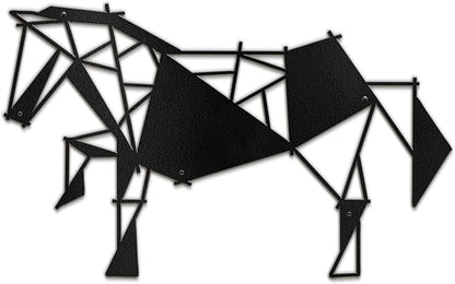 SIGNLEADER Metal Wall Art Decor Galloping Horse Modern Abstract Wall Sculpture Hangings Home Decoration for Living Room, Bedroom, Bathroom, Kitchen, Outdoor - 30" Black