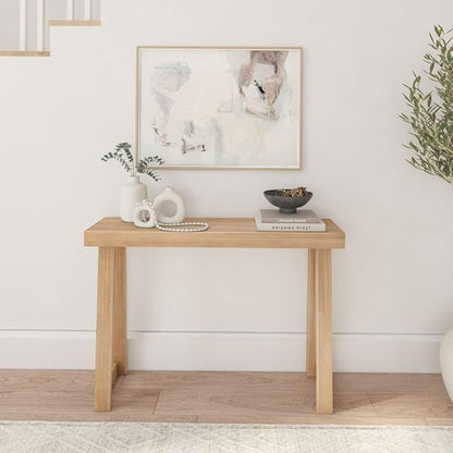 Plank+Beam Solid Wood Console Table, 46 Inch, Sofa Table, Narrow Entryway Table for Hallway, Behind The Couch, Living Room, Foyer, Easy Assembly, Blonde