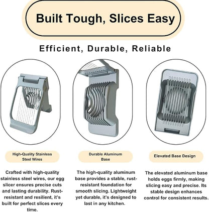 Annie & Mia Design Egg Slicer, Stainless Steel Wires Dishwasher Safe Aluminum Alloy Heavy Duty Multipurpose Cutter For Hard Boiled Eggs or Strawberry, Butter, Kiwi