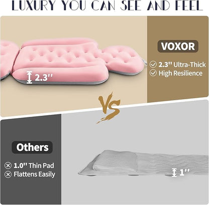 Full Body Bath Pillow for Bathtub, Thick Bathtub Cushion, Luxury Tub Pillow for Bath for Headrest Neck and Back Support Pink 60" x 16"