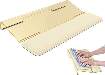 Laborio Computer Keyboard Wrist Rest Stand for Desktop, Keyboard Holder for Easy Typing with Wrist Pad for Office Desk, Home, School (Beige)