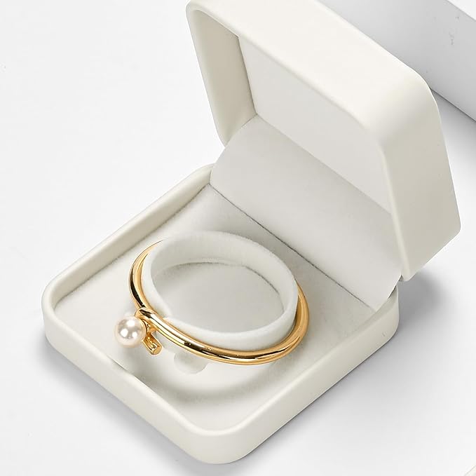 White PU Leather Jewelry Gift Box for Bracelet Small Jewelry Bangle Bracelet Gift Box