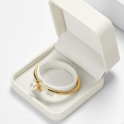 White PU Leather Jewelry Gift Box for Bracelet Small Jewelry Bangle Bracelet Gift Box
